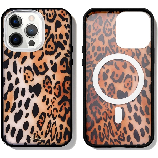 Sonix Apple iPhone 13 Pro Max MagSafe Uyumlu Klf (MIL-STD-810G)-Watercolor Leopard