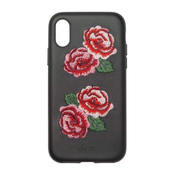 Sonix Apple iPhone X Deri Klf ve Cam Ekran Koruyucu (MIL-STD-810G)-Flora