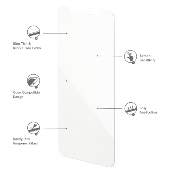 Sonix Apple iPhone X Deri Klf ve Cam Ekran Koruyucu (MIL-STD-810G)-Black
