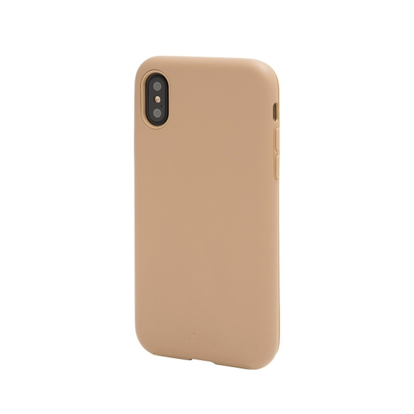 Sonix Apple iPhone X Deri Klf ve Cam Ekran Koruyucu (MIL-STD-810G)-Tan