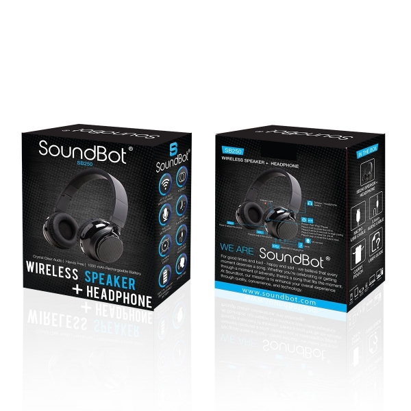 SoundBot SB250 Stereo Bluetooth Kablosuz Hoparlrl Kulak st Kulaklk