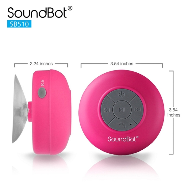 SoundBot SB510 Bluetooth 3.0 Su Geirmez Hoparlr-Pink