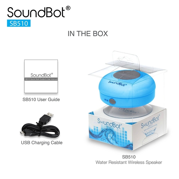 SoundBot SB510 Bluetooth 3.0 Su Geirmez Hoparlr-Blue