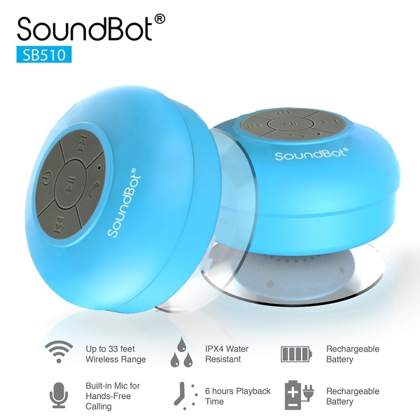 SoundBot SB510 Bluetooth 3.0 Su Geirmez Hoparlr-Blue