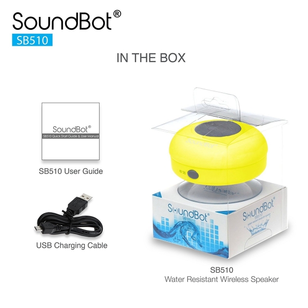 SoundBot SB510 Bluetooth 3.0 Su Geirmez Hoparlr-Yellow