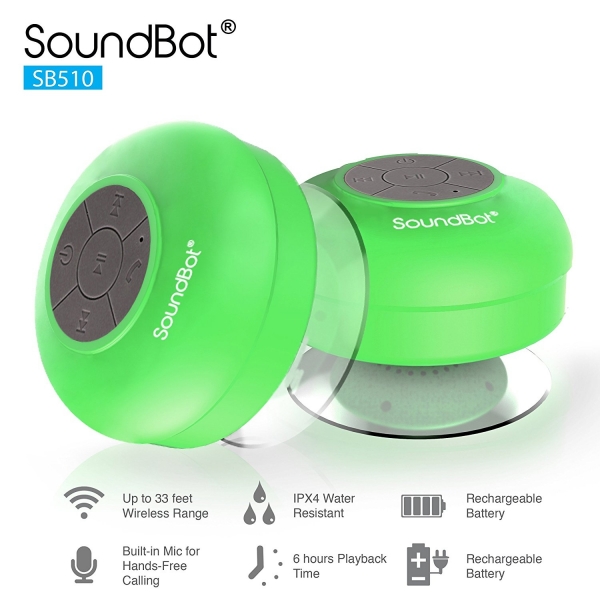 SoundBot SB510 Bluetooth 3.0 Su Geirmez Hoparlr-Green