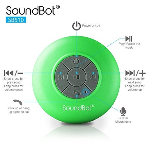 SoundBot SB510 Bluetooth 3.0 Su Geirmez Hoparlr-Green