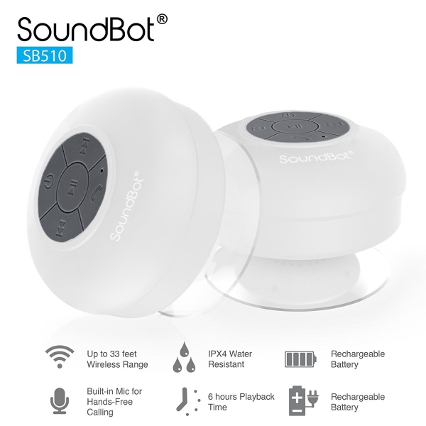 SoundBot SB510 Bluetooth 3.0 Su Geirmez Hoparlr-White