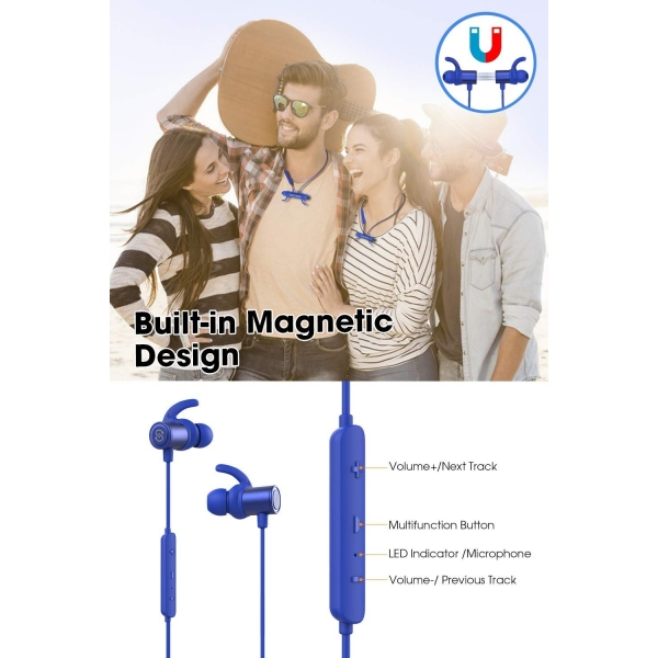 SoundPEATS Bluetooth Kulak i Kulaklk-Blue