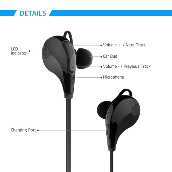 SoundPEATS QY7 Bluetooth Kulak i Kulaklk-Black