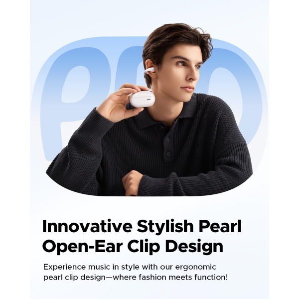 SoundPEATS PearlClip Pro Kablosuz Kulak i Kulaklk-White