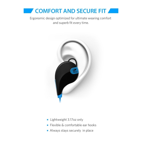 SoundPEATS QY7 Bluetooth Kulak i Kulaklk-Blue