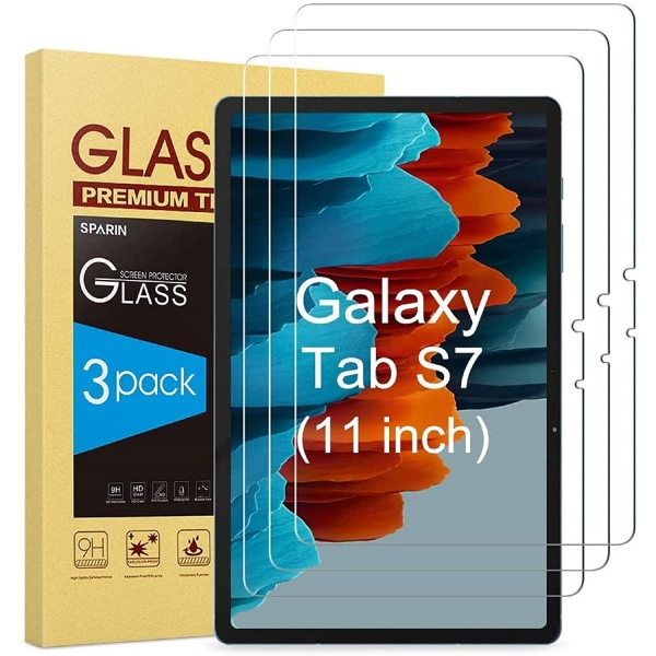 SPARIN Samsung Galaxy Tab S7 Temperli Cam Ekran Koruyucu (11 in)(3 Adet)