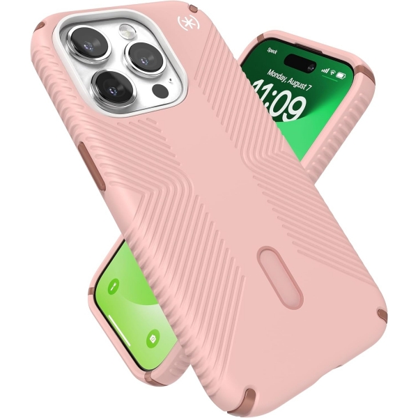 Speck Apple iPhone 15 Pro Presidio2 Grip Serisi Klf (MIL-STD-810G)-Pink