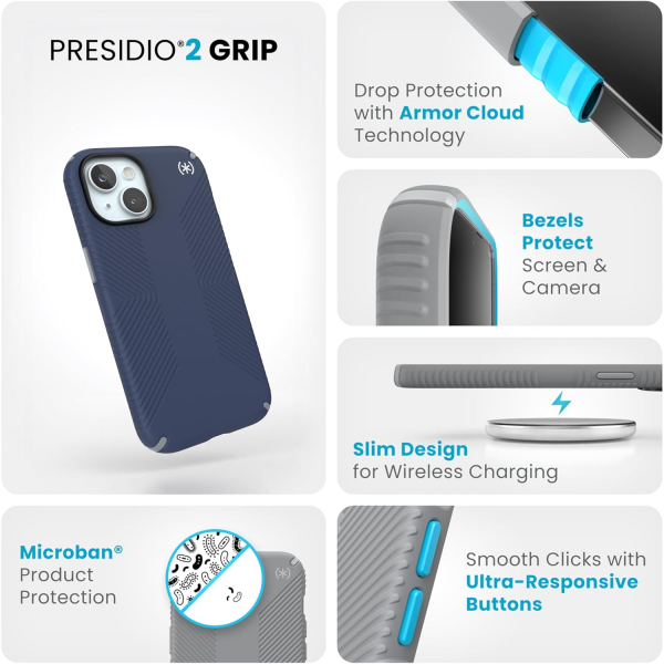 Speck Apple iPhone 16e Presidio2 Grip Klf-Coastal Blue