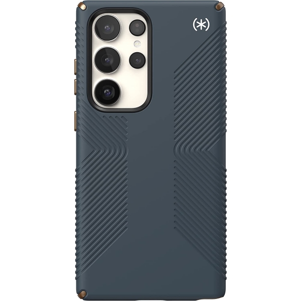 Speck Presidio2 Grip Serisi Galaxy S23 Ultra Klf (MIL-STD-810G)-Charcoal Grey/Cool Bronze/White