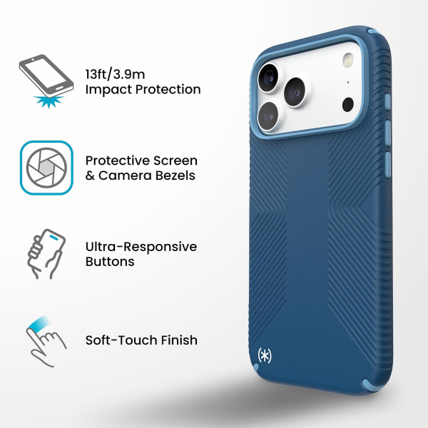 Speck Presidio 2 Grip iPhone 18 Pro Max MagSafe K�l�f-Deep Sea