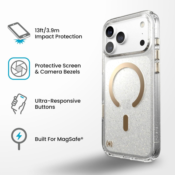 Speck Presidio Lux Grip iPhone 18 Pro Max MagSafe K�l�f-Gold