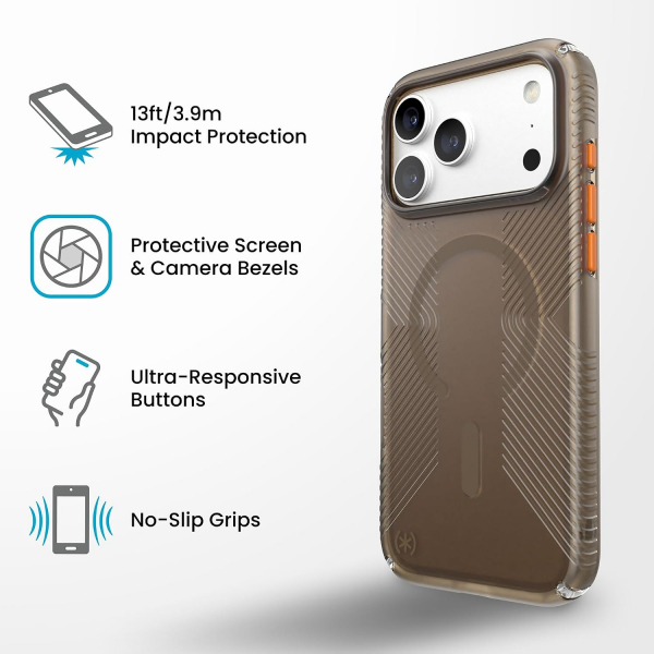 Speck Presidio Lux Grip iPhone 18 Pro Max MagSafe K�l�f-Brown