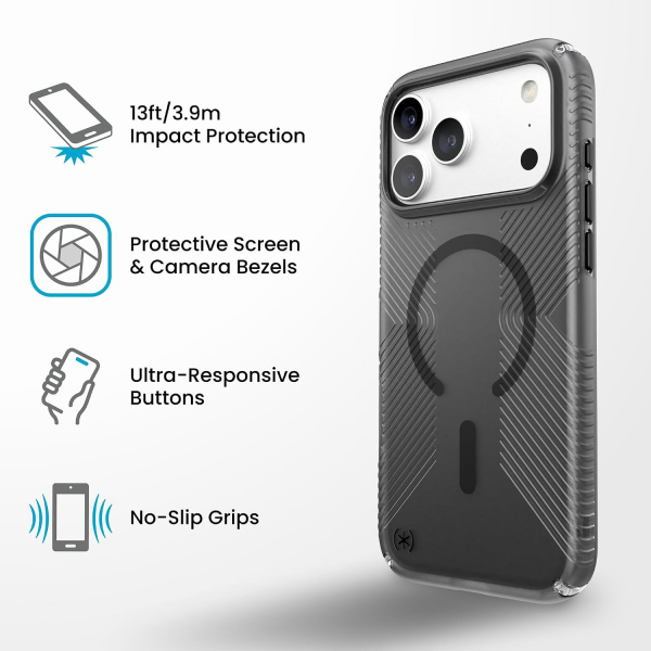 Speck Presidio Lux Grip iPhone 18 Pro Max MagSafe K�l�f-Black