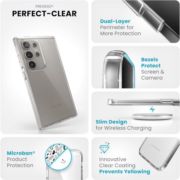 Speck Products Galaxy S24 Ultra Presidio Glitter Klf-Clear