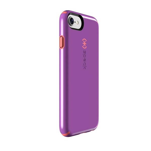 Speck Products iPhone 8 CandyShell Klf (MIL-STD-810G)-Revolution Purple Warning Orange
