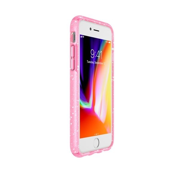 Speck Products iPhone 8 Presidio Clear Klf- Bella Pink With Gold Glitter
