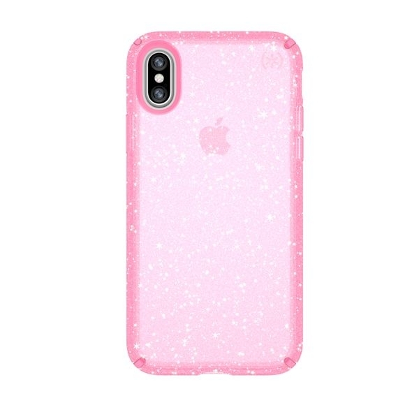 Speck Products iPhone X Presidio Clear Glitter Klf-Bella Pink With Gold Glitter