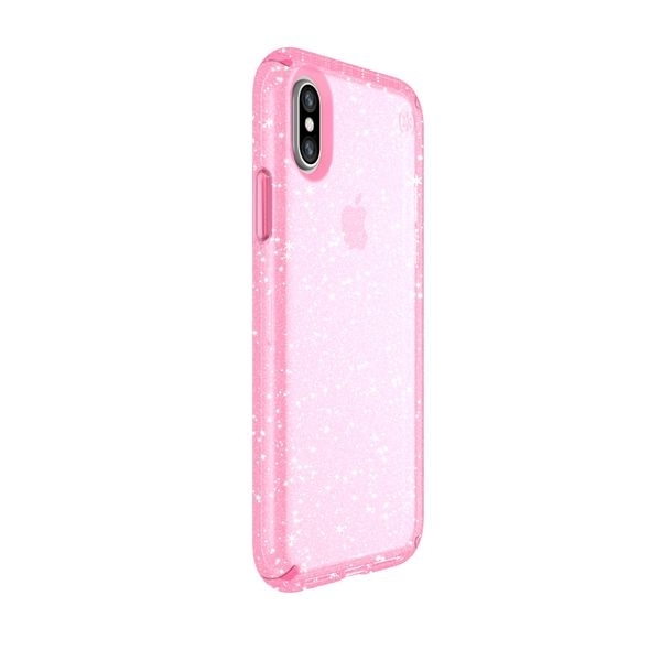 Speck Products iPhone X Presidio Clear Glitter Klf-Bella Pink With Gold Glitter