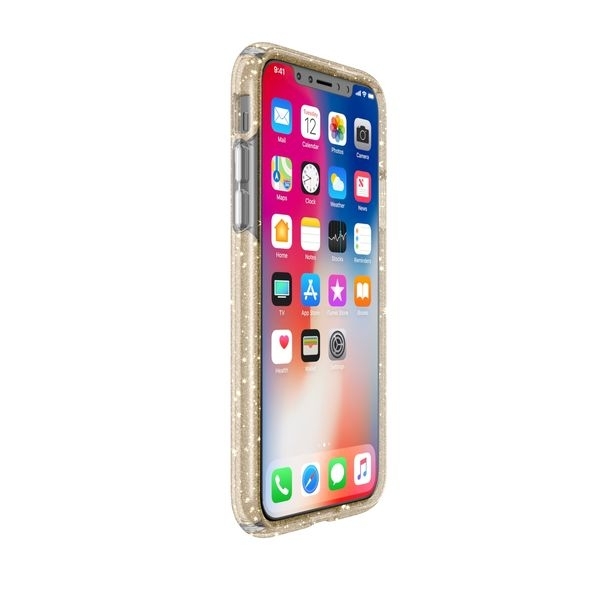 Speck Products iPhone X Presidio Clear Glitter Klf-Clear With Gold Glitter