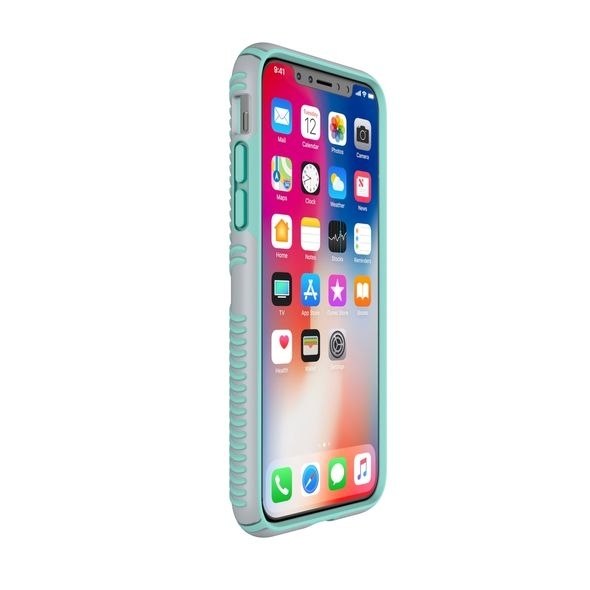 Speck Products iPhone X Presidio Klf-Dolphin Grey Aloe Green