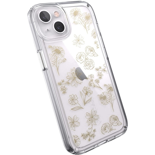 Speck iPhone 13 GemShell Serisi Klf (MIL-STD-810G)-Golden Fall/Clear