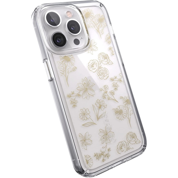 Speck iPhone 13 GemShell Serisi Klf (MIL-STD-810G)-Golden Fall/Clear