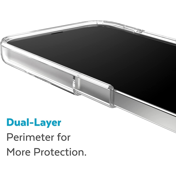Speck iPhone 14 Plus GemShell Serisi Klf (MIL-STD-810G)-Clear with Platinum Glitter