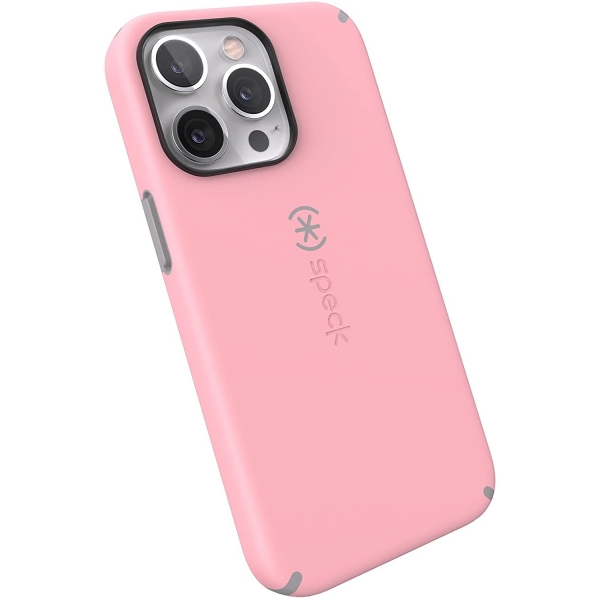 Speck iPhone 13 Pro CandyShell Pro Serisi Kılıf (MIL-STD-810G)-Rosy Pink/Cathedral Grey