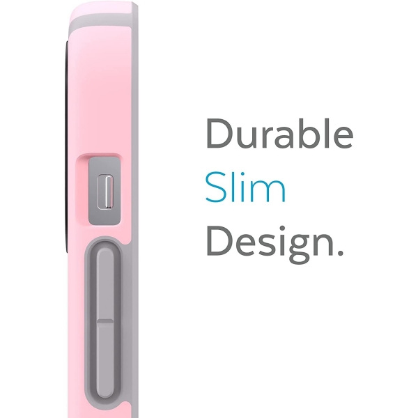 Speck iPhone 13 Pro CandyShell Pro Serisi Klf (MIL-STD-810G)-Rosy Pink/Cathedral Grey