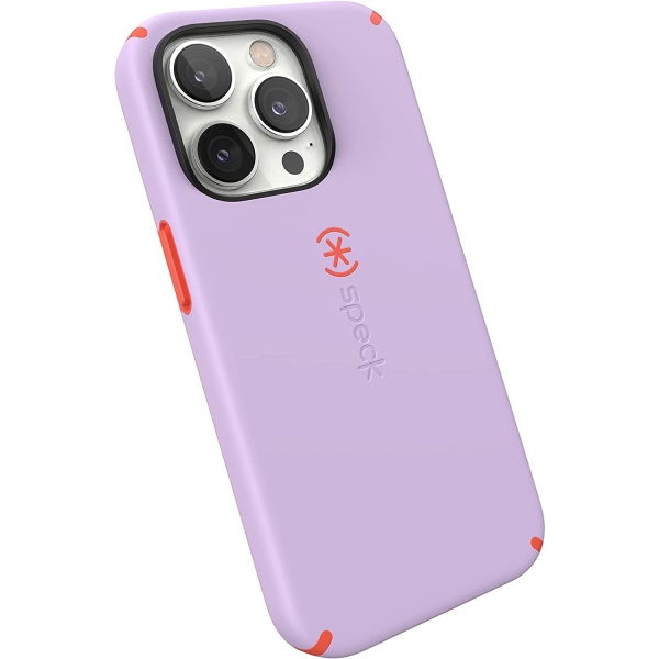 Speck iPhone 14 Pro Max CandyShell Pro Serisi Klf (MIL-STD-810G)-Spring Purple/Energy Red