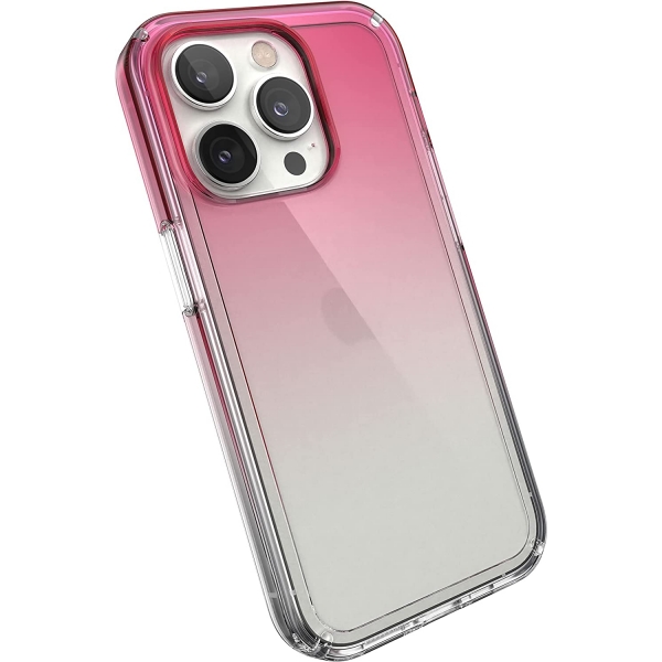 Speck iPhone 14 Pro GemShell Serisi Klf (MIL-STD-810G)-Digital Pink Fade/Clear