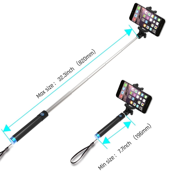 Stalion Bluetooth Selfie Stick-Cyan Blue