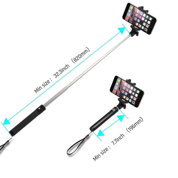 Stalion Bluetooth Selfie Stick-Jet Black