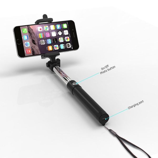 Stalion Bluetooth Selfie Stick-Jet Black