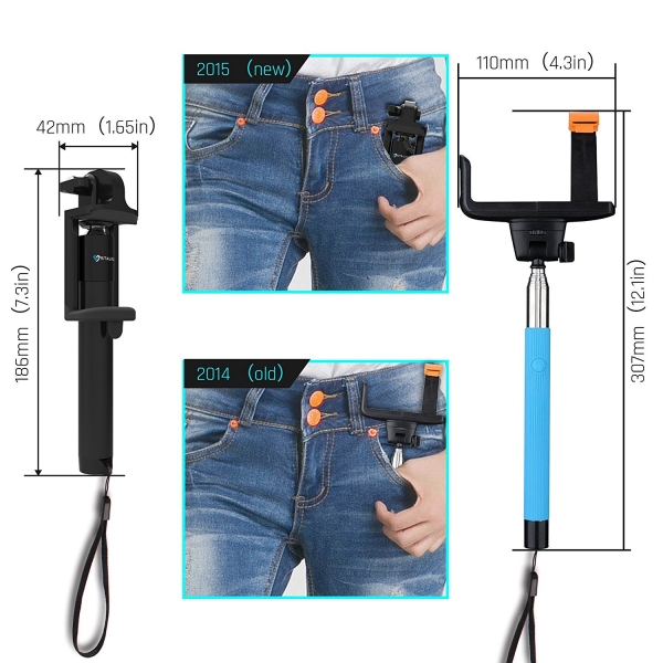 Stalion Bluetooth Selfie Stick-Jet Black