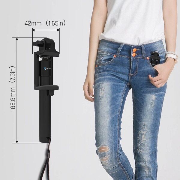 Stalion Bluetooth Selfie Stick-Jet Black