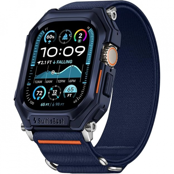 Suitisbest Stretchy Apple Watch Ultra 2.Nesil Kay-Navy Blue 