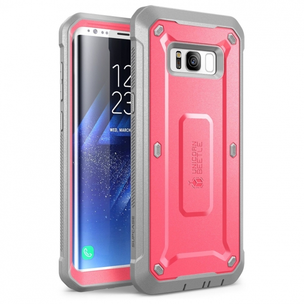 Supcase Galaxy S8 Unicorn Beetle PRO Serisi Rugged Holster Klf-Pink Gray