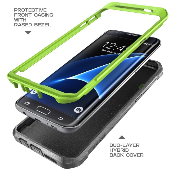 Supcase Samsung Galaxy S7 Edge Rugged Holster Klf (MIL-STD-810G)-Green-Gray