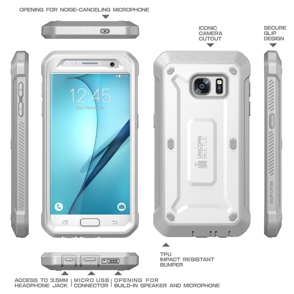 Supcase Samsung Galaxy S7 Rugged Holster Klf-White-Gray