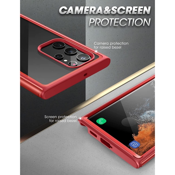 SUPCASE UB Edge Pro Serisi Samsung Galaxy S22 Ultra Klf-Red