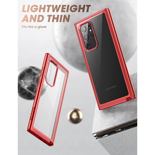 SUPCASE UB Edge Pro Serisi Samsung Galaxy S22 Ultra Klf-Red