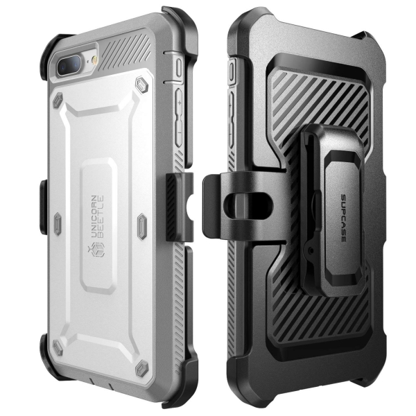SUPCASE iPhone 7 Plus Unicorn Beetle Pro Serisi Klf ve Ekran Koruyucu (MIL-STD-810G)- White